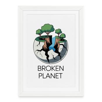 Cracked Planet Eco Scene - Framed poster (27 × 37 cm) - white - Front