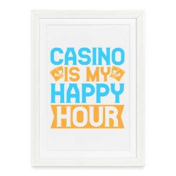 Gambling Fan Casino est mon happy hour casino - Affiche encadrée (27 × 37 cm) - blanc - Devant
