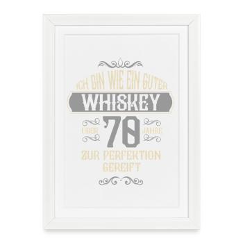 Cadeau pour 70e anniversaire, dicton pour les 70 ans - Affiche encadrée (27 × 37 cm) - blanc - Devant