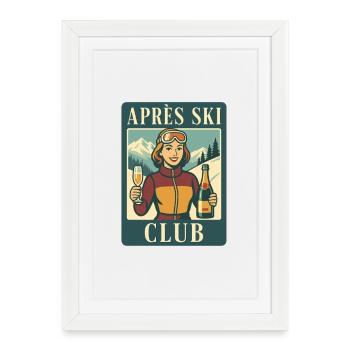 Retro Après Ski Club Ski Holiday Winter Sports - Framed poster (27 × 37 cm) - white - Front
