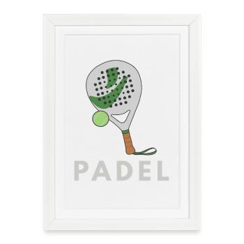 Padel Humor Padelist Padel Player - Framed poster (27 × 37 cm) - white - Front