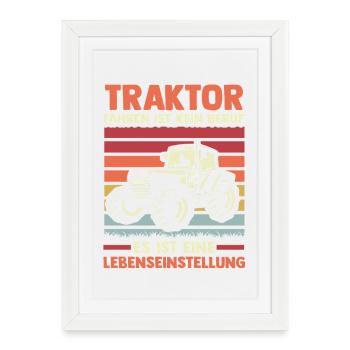 Tractor Farmer Farmer Tractor Driver Tractor - Framed poster (27 × 37 cm) - white - Front