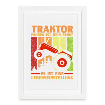 Tractor Farmer Farmer Tractor Driver Tractor - Framed poster (27 × 37 cm) - white - Front