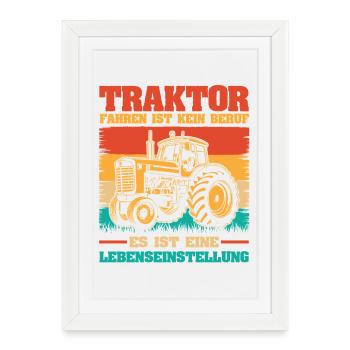 Tractor Farmer Farmer Tractor Driver Tractor - Framed poster (27 × 37 cm) - white - Front