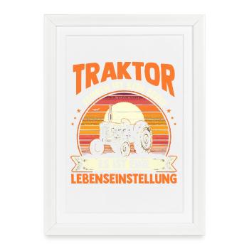Tractor Farmer Farmer Tractor Driver Tractor - Framed poster (27 × 37 cm) - white - Front