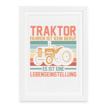 Tractor Farmer Farmer Tractor Driver Tractor - Framed poster (27 × 37 cm) - white - Front
