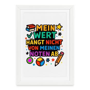 My value counts, not my grades - Framed poster (27 × 37 cm) - white - Front
