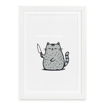 6-7 Internet Meme 6 7 Snack Katze - Gerahmtes Poster (27 × 37 cm) - Weiß - Vorne