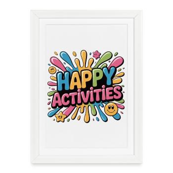 Happy Activities Splash Burst - Framed poster (27 × 37 cm) - white - Front