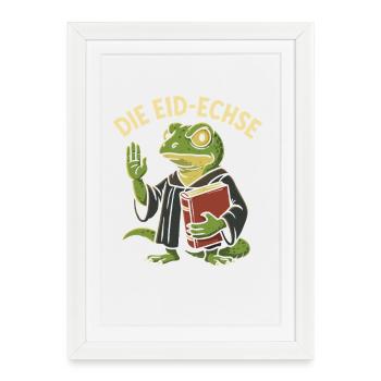 Le lézard de l’Aïd comme blague judiciaire drôle - Affiche encadrée (27 × 37 cm) - blanc - Devant
