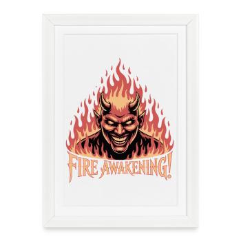 Fire Awakening Demon Burst - Framed poster (27 × 37 cm) - white - Front