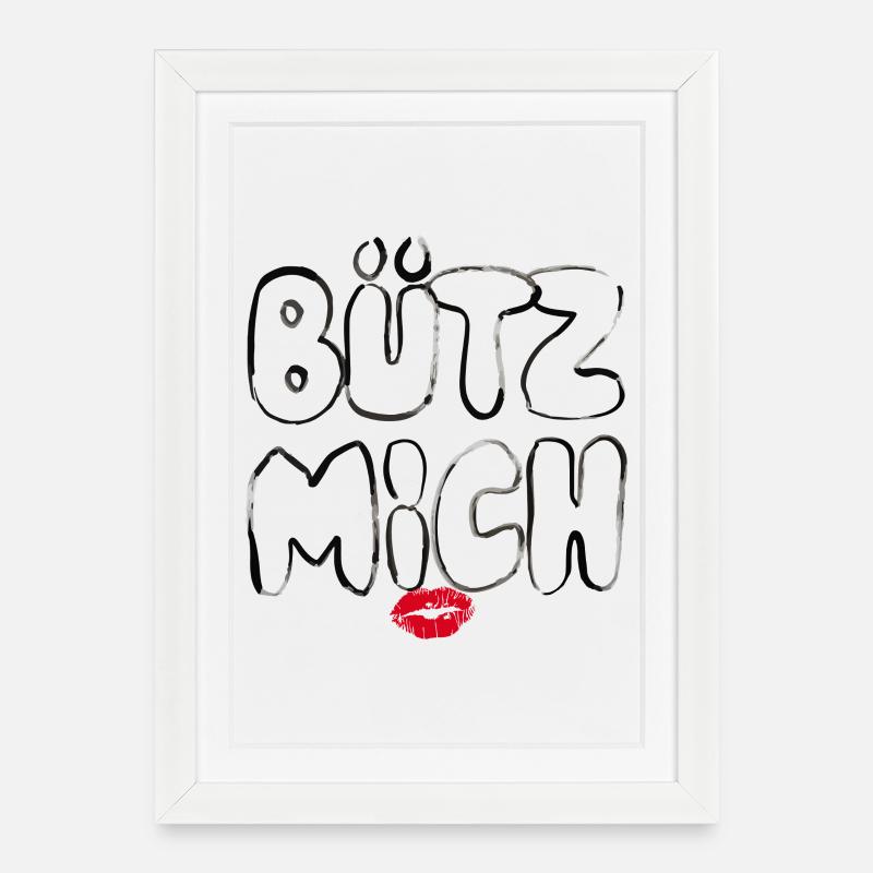 Bütz me! Interactive Carnival Costume T-Shirt - Framed poster (27 × 37 cm) - white