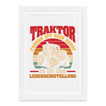 Tractor Farmer Farmer Tractor Driver Tractor - Framed poster (27 × 37 cm) - white - Front