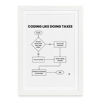 Coding Like Doing Taxes - Submit Hope Gift - Framed poster (27 × 37 cm) - white - Front