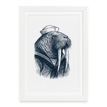 Capitaine morse - Affiche encadrée (27 × 37 cm) - blanc - Devant