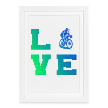 Message clair sur le vélo de route - Affiche encadrée (27 × 37 cm) - blanc - Devant