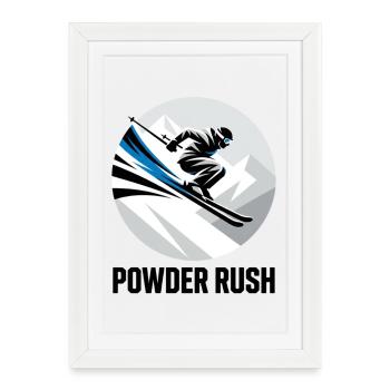 Ski Downhill Race Slope Winter Snow - Framed poster (27 × 37 cm) - white - Front