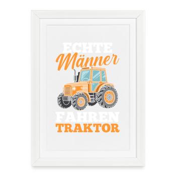Tractor Farmer Farmer Tractor Driver Tractor - Framed poster (27 × 37 cm) - white - Front