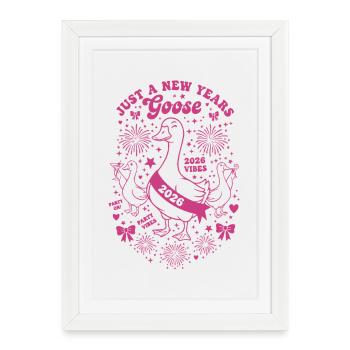 Juste une soirée ambiance du Nouvel An 2026 - Affiche encadrée (27 × 37 cm) - blanc - Devant
