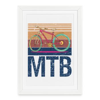 Mountain biking - Framed poster (27 × 37 cm) - white - Front