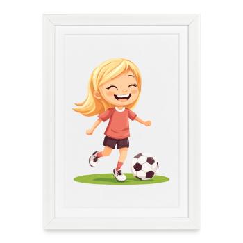 Joueur de football souriant - Affiche encadrée (27 × 37 cm) - blanc - Devant