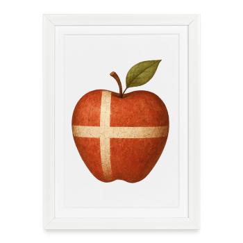 Danemark - Affiche encadrée (27 × 37 cm) - blanc - Devant