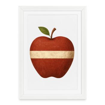 Lettonie - Affiche encadrée (27 × 37 cm) - blanc - Devant