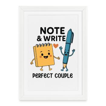 Note & Write Perfect Couple Fun Design - Framed poster (27 × 37 cm) - white - Front