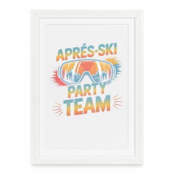 Dicton après-ski - Affiche encadrée (27 × 37 cm) - blanc - Devant