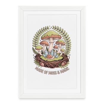 Fait de mousse et de gobelincore magique - Affiche encadrée (27 × 37 cm) - blanc - Devant