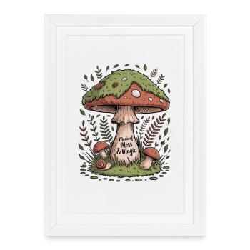 Fait de mousse et de gobelincore magique - Affiche encadrée (27 × 37 cm) - blanc - Devant