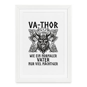 VA-THOR – Comme un père, mais plus puissant - Affiche encadrée (27 × 37 cm) - blanc - Devant