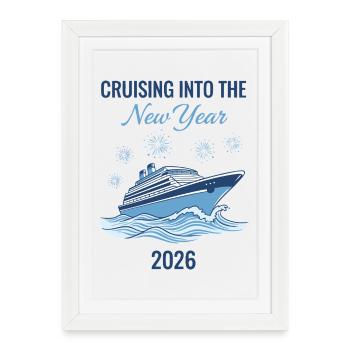 En route vers les feux d’artifice du Nouvel An 2026 - Affiche encadrée (27 × 37 cm) - blanc - Devant