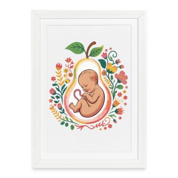 Fruit de la vie : Ventre de fleur - Affiche encadrée (27 × 37 cm) - blanc - Devant