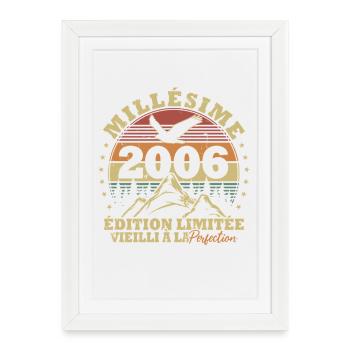 Millésime 2006 Vintage Anniversaire Rétro Cadeau - Affiche encadrée (27 × 37 cm) - blanc - Devant