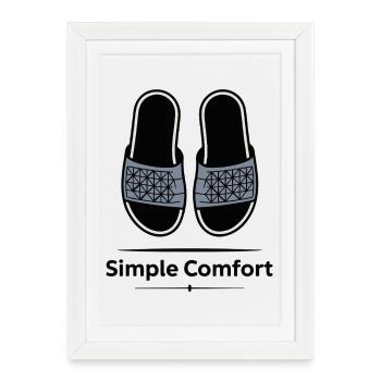 Geometric Strap Sandals Simple Comfort - Framed poster (27 × 37 cm) - white - Front