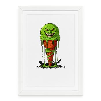 Attaque Crème Monster Ace - Affiche encadrée (27 × 37 cm) - blanc - Devant