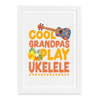 Ukulélé hawaïen uke Grand-parents cool - Affiche encadrée (27 × 37 cm) - blanc - Devant