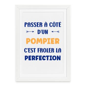 pompier - Affiche encadrée (27 × 37 cm) - blanc - Devant