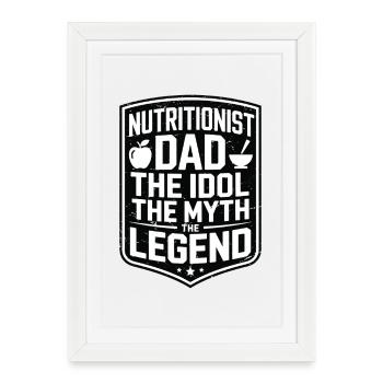 Nutritionniste Papa L’idole adore les conseils nutritionnels - Affiche encadrée (27 × 37 cm) - blanc - Devant