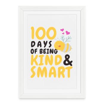 100 jours d’apiculture gentille et intelligente - Affiche encadrée (27 × 37 cm) - blanc - Devant