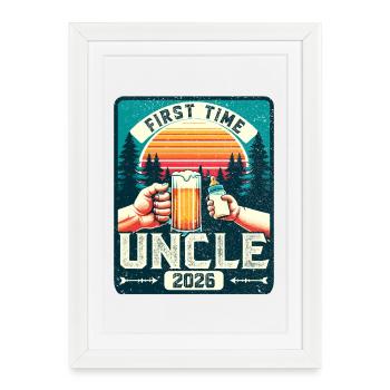 Oncle 2026, Oncle Enceinte, Oncle du futur - Affiche encadrée (27 × 37 cm) - blanc - Devant