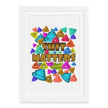 Message coloré sur les émoticônes : Ça compte ! - Affiche encadrée (27 × 37 cm) - blanc - Devant