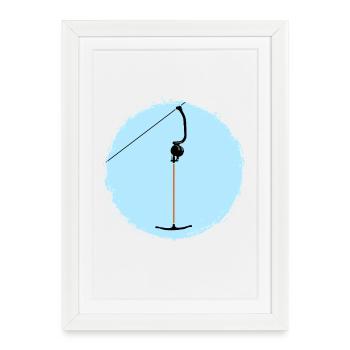 Ankerlift | Lift-me, ski, sports d’hiver, forfaits ski - Affiche encadrée (27 × 37 cm) - blanc - Devant