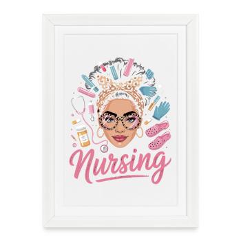 Nursing Glam: Nursing Heroine Trend - Framed poster (27 × 37 cm) - white - Front