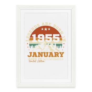 January 1955 Vintage Retro Birthday Gift - Framed poster (27 × 37 cm) - white - Front