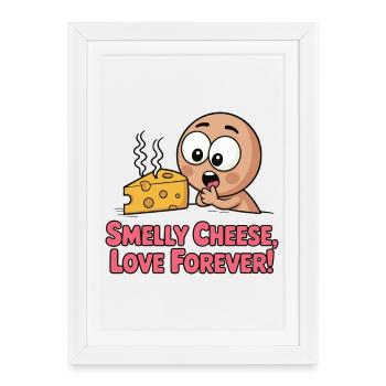 Dessin animé Forever du Fromage Puant - Affiche encadrée (27 × 37 cm) - blanc - Devant