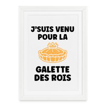 Humour galette des rois - Affiche encadrée (27 × 37 cm) - blanc - Devant