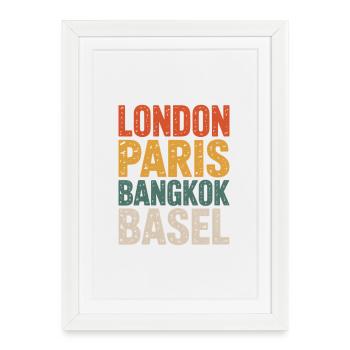 Basel - Gerahmtes Poster (27 × 37 cm) - Weiß - Vorne