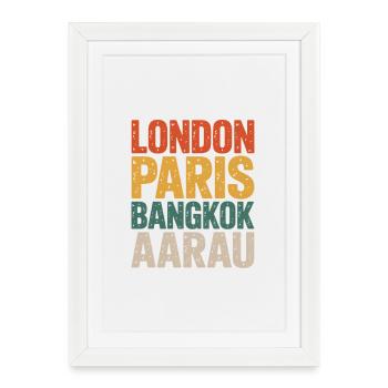 Aarau - Affiche encadrée (27 × 37 cm) - blanc - Devant